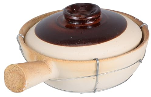 CAXUSD Pentola di Terracotta Cinese Distribuzione Uniforme del Calore, Versatile in Argilla e Ferro per Cucinare per Famiglia e Viaggi, per Riso e Stufati