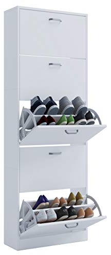 VCM Holz Schuhschrank, Maße: H. 170 x B. 59 x T. 22 cm, 5 Klappen - Sipos XL