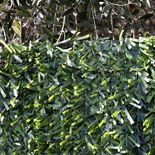 STI Siepe artificiale Ornamentale in Rotoli o Pannelli, Vasi e Quadri vegetali con piante artificiali Top (1x3mt Ago Largo)
