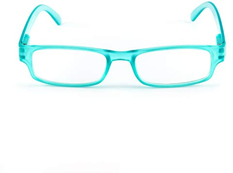 Contacta, Fluo, Occhiali da Lettura per Uomo e Donna, Occhiali da Lettura Leggeri e Colorati, Pratici e Funzionali, Montatura con Aste Flex, Diottrie +1,00, Colore Celeste, 18g