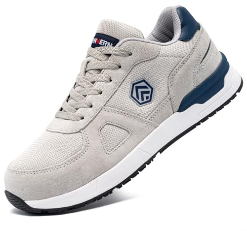 LARNMERN PRO Sicherheitsschuhe Herren Arbeitsschuhe mit Stahlkappe Leicht SRC rutschfest Sportlich Schutzschuhe Größe 42 EU