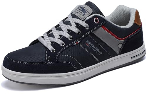 AX BOXING Sneaker Uomo Scarpe da Ginnastica Comode Sneakers Basse Lacci Scarpe Sportive Tennis Taglia 41-46 EU(Blu_1018, 41 EU)