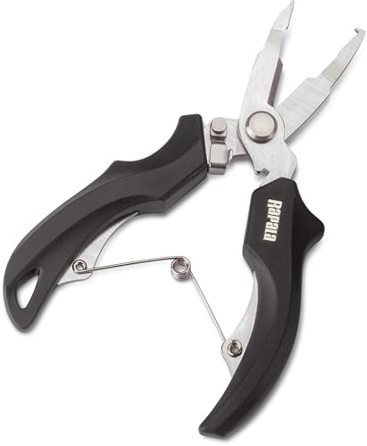 Rapala - Tijeras de Anilla Partida RSRS, práctico Equipo de Pesca, tamaño Compacto, Color Plata, Ideal para Amantes de la Pesca