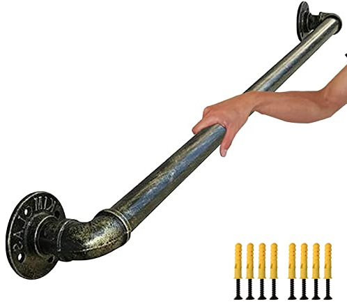 Rutschfester Haltegriff, Geländer aus bronzefarbenem Metall, Schmiedeeisen, runder Rohrgriff, 1 Fuß bis 20 Fuß, Wandhandlauf für den Innen- und Außenbereich, rutschfeste Treppenhan