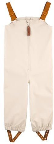 Sterntaler Regenhose ungefüttert Uni - Kinder Regenhose wasserdicht - Unisex Matsch- und Buddelhose mit verschweißten Nähten und elastischen Hosenträgern - robuste Regenbekleidung - beige, Größe 86