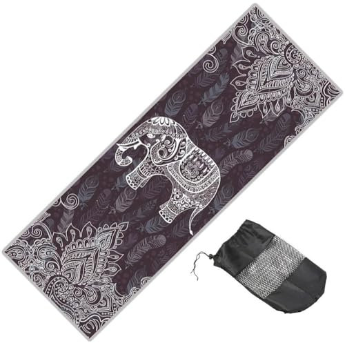 HiyyFloy Yoga-Handtuch, rutschfeste Hot-Yoga-Matte, Yoga-Decke, Druckmuster, Schnell Trocknendes Yoga-matten-Handtuch Tragetasche Für Pilates, Fitnessstudio, Training