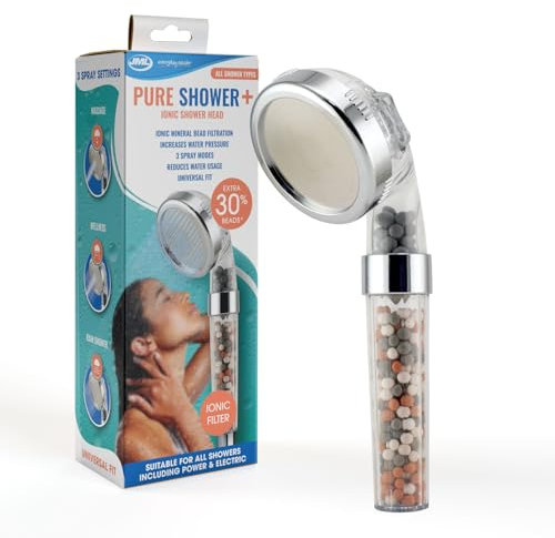 JML Pure Shower+ The Filtering Shower Head That Increases Pressure and Saves on Water (NO Stop Button)