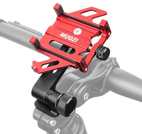 MUQZI Smartphone and Mobile Phone Holder for Bicycle, Bike, Motorcycle/Mobile Phone Holder for iPhone Stem Mount, Red