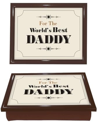 Lap Tray with Bean Bag Cushion Padded World's Best Dad Daddy Design Dinner Serving Laptop Holder Breakfast in Bed Serving Laptray Dinner Lunch Caravan Camping Camping Camper Van Motivational Learning