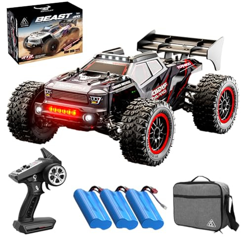 X-Verse SG316MAX 1:16 80 KM/H fjärrstyrd bil borstlös RC bilar offroad, 2,4 GHz all terräng vattentät racerbil RC buggy, 4WD Off-Road RC Crawler för vuxna, 3 batterier