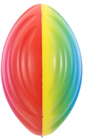 Pallone Da Calcio In Schiuma Di Spugna Antiscivolo | Pallone Da Rugby Arcobaleno In Schiuma PU | Pallone Da Calcio Solido E Leggero Con Impugnatura Morbida Per Giochi Da Spiaggia Al Chiuso E Feste