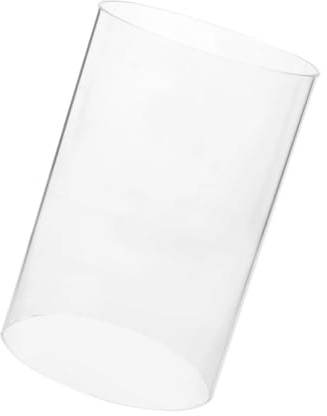 JUMPLAWN Abat-jour en verre transparent pour bougeoir, cylindre ouvert en verre, pare-vent, pour bougies, 15 x 10 cm, pour maison, fête, mariage et communion