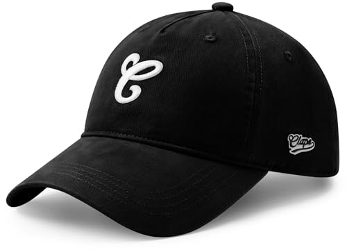 CLAPE Basecap Herren Damen Baumwolle Baseball Cap Sonnenhut Mütze mit Klassik Krempe Geschwungen Verstellbar UV Schutz Kappe Schwarz Black CLBB01