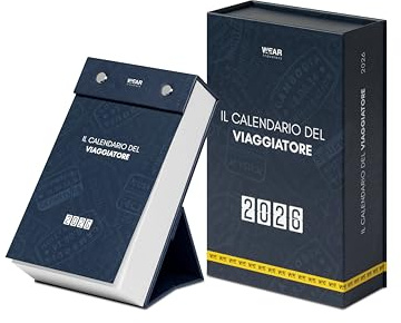 El calendario del viajero 2026 con 365 frases aforismos y citas temáticas de viaje – Un año de páginas por desgarro – Idea regalo para viajeros – Diseño fabricado en Italia – Versión italiana