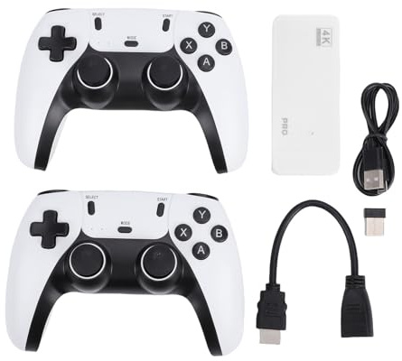 CHICIRIS Keine Kabel-Spielekonsole mit Zwei Controllern, über 12.000 Spiele Unterstützen 4K-Ausgang, Retro-Gaming-Konsolen-Stick für die Anzeige von TV-Projekten (128G)