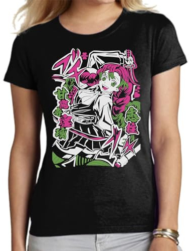 the Fan Tee Camiseta de Adulto de Mujer Dibujos Animados Demon Cazadores de Demonios, técnicas de respiración, Silencio del Agua, Danza del Dios del Fuego 030 XS