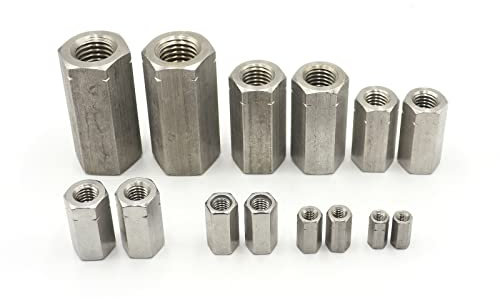 10 Stück M5 Langmuttern Gewindemuffen Edelstahl A4 V4A DIN 6334 Außensechskant