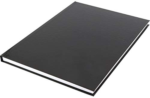 Kangaro Skissbok A4 blanka inbunden 80 ark 100 g svart. Förpackning med 5 stycken, 29,4 x 21,3 x 1,4