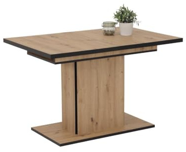 Wohnorama Säulentisch ausziehbar 120-160cm Ariana I T Artisan Eiche/Schwarz