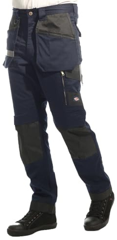 Lee Cooper LCPNT245 Men's Workwear Stretch Cargo Pants, Navy, 36W / 31L