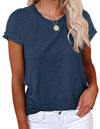 Cicy Bell T-Shirt da Donna Bluse e Camicie Girocollo Cotone Estivo Casual Maglietta da Donna Allentate