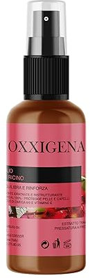 Oxxigena 100% Reines Rizinusöl - 100 ml Spray - Kaltgepresst - Feuchtigkeitsspendend, ideal für Gesicht, Haare, Haut, Bart und Nagelhaut - Vegan, ohne GVO