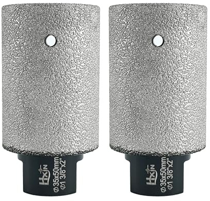 HXIN Brazed Diamond Finger Milling Bit with 5/8-11 Diamond Cone Chamfer Bit End Mill Router Bit for Dry/Wet Enlarging Shaping Hole on Porcelain Ceramic Tile Granite Marble (2,F3550(1-3/8x2)