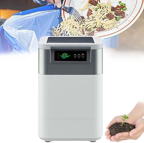 XNZJHPP Compostador de Cocina eléctrico de 15L, compostador de residuos de Cocina Inteligente para Interiores/Exteriores de 470W, sin olores, fertiliza tu jardín (A)