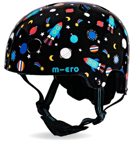 Micro Scooters | Bike/Scooter Printed Deluxe Children's Helmet | Cycling Accessories | Adjustable Headwear | Boys & Girls | 48-54cm | Space Print