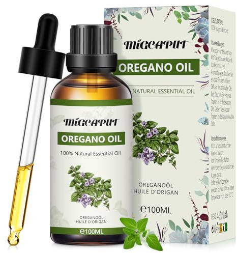 MIGCAPUT Aceite Esencial de Orégano 100ML, 100% Natural Aceite de Fragancia Premium, Aceites Esenciales de Aromaterapia para Humidificador Difusor, SPA, Masaje, Dormir, Jabón Artesanal