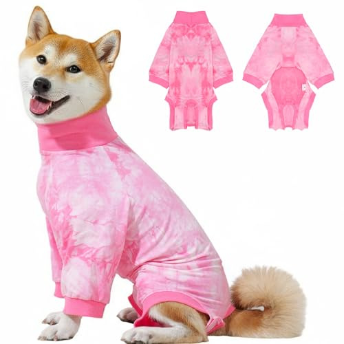 Recovery Suit for Dogs Dog Surgery Suit Female Spay, Breathable Dog Recovery Suit Dogs Onesie Body Suits for Abdominal Wounds, Soft Spay Surgical Suit for Anti Licking Cone Alternative