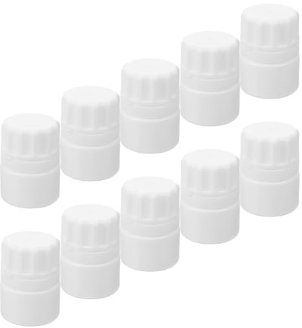 Operitacx Set da 10 Flaconi Vuoti per Compresse in Plastica da 20 G, Bottiglie con Tappo per Conservazione Farmaci, Contenitori Rotondi Pratici per Medicinali, per Uso Domestico da Viaggio