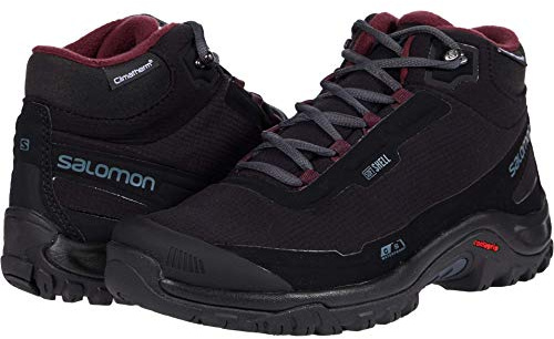Salomon Shelter Climasalomon™ Waterproof (wasserdicht) Damen Winterschuhe, Schwarz (Black/Ebony/Wine Tasting), 39 1/3 EU