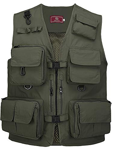 Lixada Mens Multi Pocket Vest, Fishing Photography Vest Summer Jackets Quick Dry Waistcoat