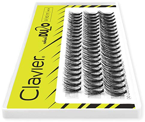 Clavier Cils artificiels en touffes 20D 9-10-11 mm, en forme de C, en grappe, cils individuels, duo double volume, faux cils | Ultravolumen, extension de soie naturelle