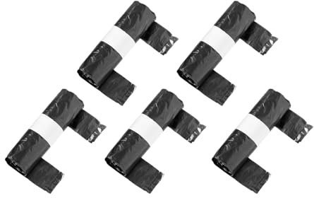 Bürstenking Hygienebeutel – blickdichte & schwarze Hygieneabfallbeutel – geruchsfreie & praktische Müllbeutel – 5 Rollen mit je 50 Beuteln – ideal für Tampons, Damenbinden und Hundekot