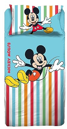 Hermet ‎6340 100% Cotton Mickey Mouse Single Bed Set, Blue
