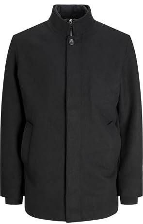 JACK & JONES Homme Jjeharrison Sn Veste En Laine, Noir, XXL EU