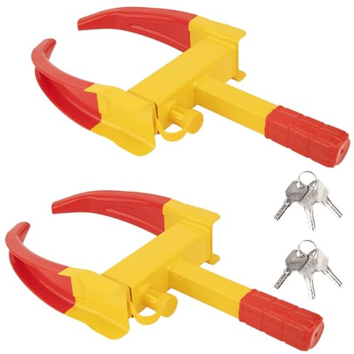 Trailer Wheel Lock, Universal Security Trailer Lock Tires Anti Theft for Trailer Car Golf Cart, Boats SUV ATVs Motorcycles - 2 Pcs Wheel Clamp Boot Lock