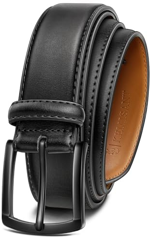 KEMISANT Mens Belt, Genuine Leather Belt 1 3/8 | Belt for Men Dress Casual Golf Jeans,Gift Pack