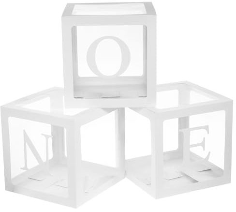 KONTONTY Juego de Cajas de Globos con Letras de Papel para Decoraciones de Cumpleaños Y Baby Shower Cajas de Globos para Fiestas