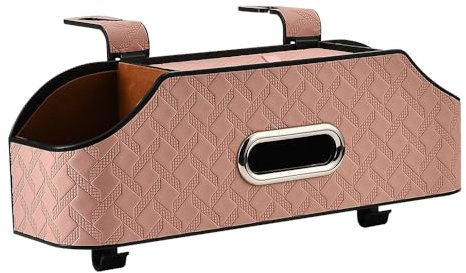 JSCARLIFE Car Headrest Backseat Organizer with Cup Drink Holder,Backseat Storage Box and Cell Phone Holders Car Headrest Rear Seat Multifunctional Storage Box for Kids, Travel, And Road Trips (Pink)