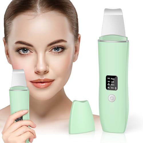 ACWOO Skin Scrubber, Ultrasonic Skin Spatula Blackhead Remover with 4 Modes, USB Rechargeable Facial Pore Cleaner Comedones Extractor Wrinkle Remover, Skin Care Tools for Facial Deep Cleansing