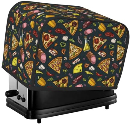 Copertura per tostapane a 2 fette, copertura impermeabile per tostapane con tasche per piccoli elettrodomestici da cucina, protezione dalle impronte digitali, lavabile in lavatrice