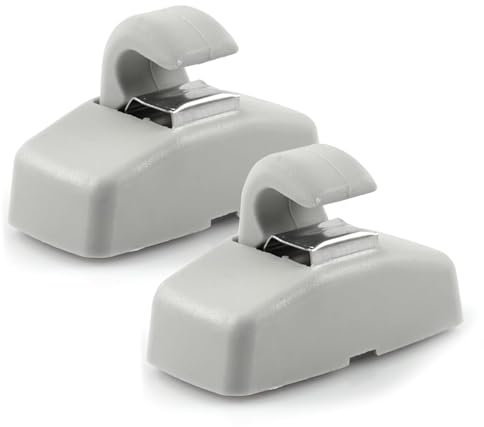 2 soportes para parasol de coche, color gris, para VW Caddy Golf Mk4 Sharan Passat Polo Amarok Transporter T5 Touran Seat Ibiza Leon Skoda Fabia Octavia Superb (color: gris)