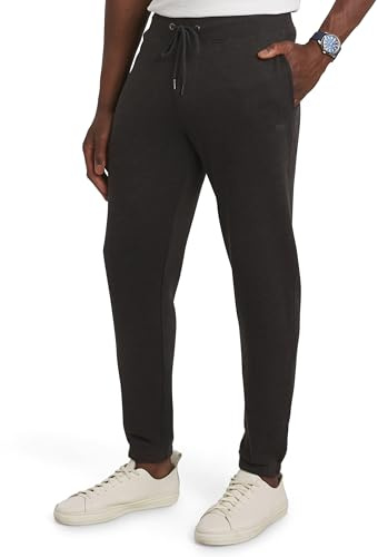 Chaps Men's Everyday Regular Fit Comfortable Fleece Lined Jogger Sweatpants, Charcoal Heather, Large