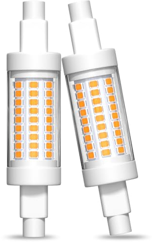 Lamptobe Lampadine LED R7S 78mm 6W, Dimmerabile Bianco Caldo 2200K 500Lmen Luce Blu Free J78 LED Lineare per Lampada da Terra, Lampada da Tavolo, Lampada da Comodino, AC 220V-240V(2-Pezzi)