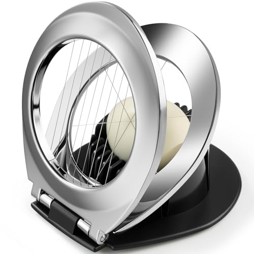Sinnsally Coupe-œufs en acier inoxydable,Coupe oeuf à la coque Professionnel Toqueur à Oeuf Trancheuse Cutter,Egg Cutter Slicer Tranches en Métal,Ouvre Oeuf Coque Casse Oeuf à la Coque oeuf Coque