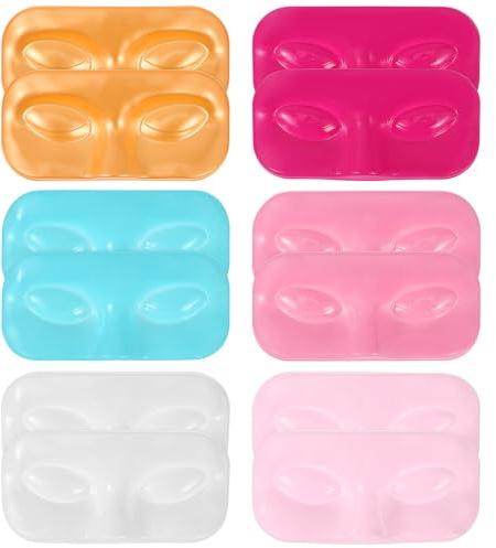 UKCOCO 12 Piezas Soporte para Pestañas Postizas de Pvc con Forma de Rostro, Bandeja para Almacenamiento y Exhibición, Adecuado para Uso en Casa o Salón