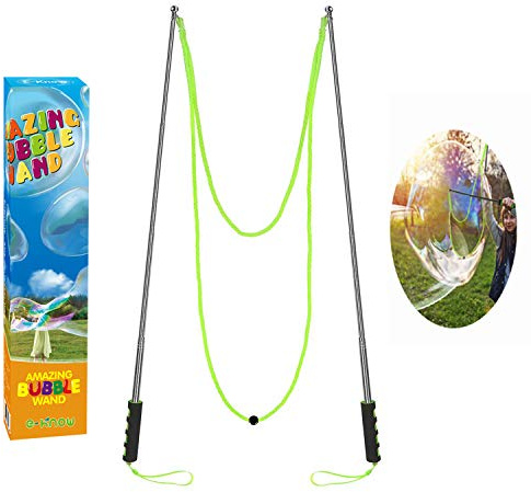 Bubble Wand,Stainless Steel Giant Bubble Wand Outdoor Toy for Kids Telescopic Design, Bubble Toys for Birthday Party, Bubble Party Favors–Works Best Bubbleventi Bubble Mix